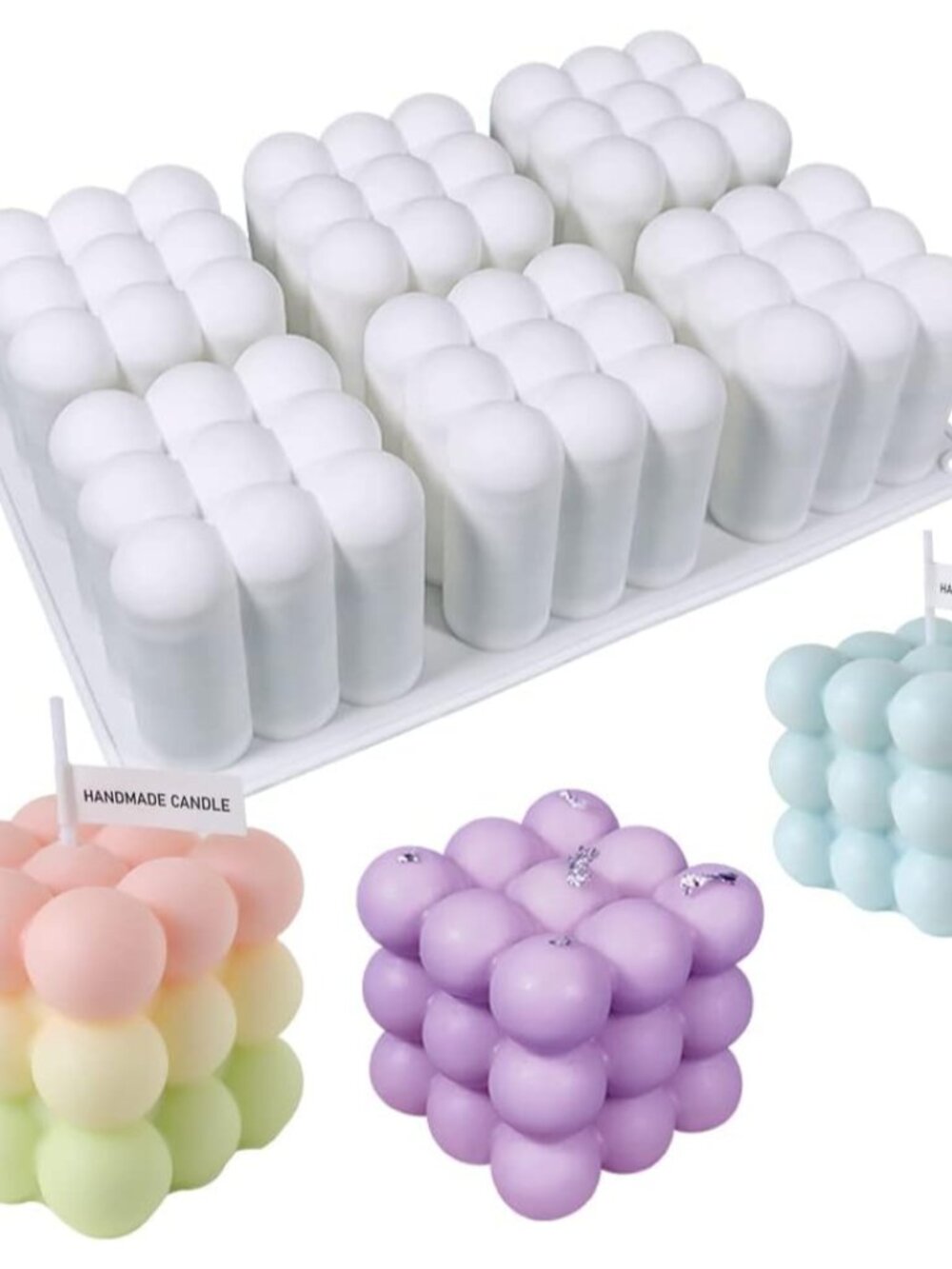 Candle Molds for Bubble Candle Making, 6 Cavity Bubble Candle Silicone Molds for